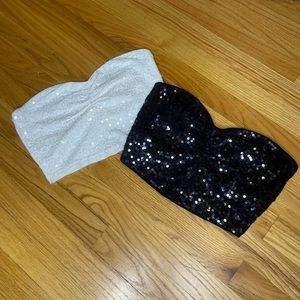 SET OF 2 Express Sequin Mid-Length Bandeaus